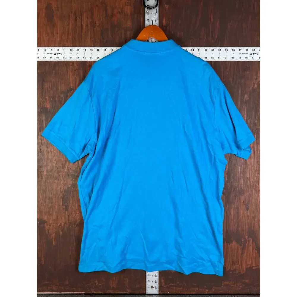 Polo Ralph Lauren Short Sleeve Shirt Vintage Blue Yellow Logo‎ Mens 2XL Cotton